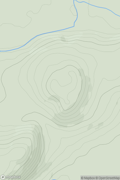 Thumbnail image for Pen y Ddinas [South-West Wales] [SN628357] showing contour plot for surrounding peak